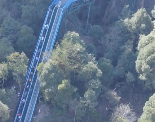 浙江臺州神仙居景區,現在爬山都用電梯了,景區電梯直達山頂